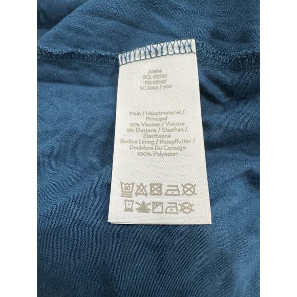 Blue Polka Dot Long Sleeve Midi Dress Wrap Style Tie Waist Casual - Picture 7 of 7